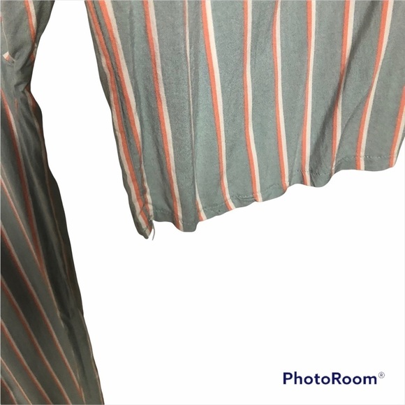 Brandy Melville romper/jumpsuit striped with belt button up Size O/S - Picture 7 of 8